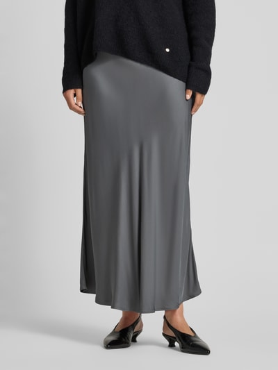Emily Van den Bergh Maxirock aus Viskose mit elastischem Bund Mittelgrau 4
