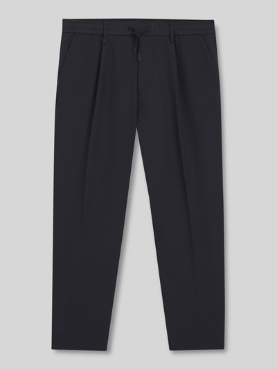 BOSS Green Taps toelopende plooibroek met half-elastische tailleband model 'CONVERT-PLEAT' Donkerblauw - 2