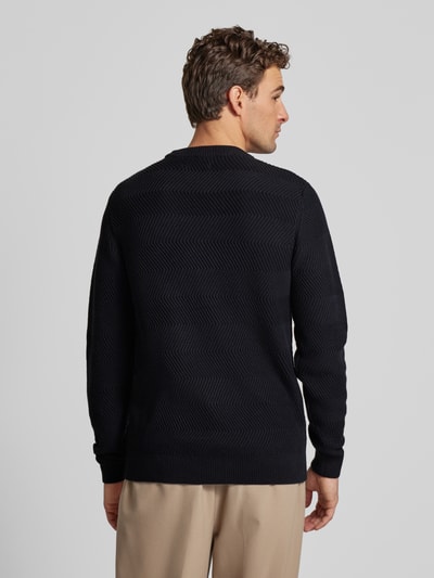 Casual Friday Strickpullover mit Strukturmuster Modell 'Karl' Marine 5