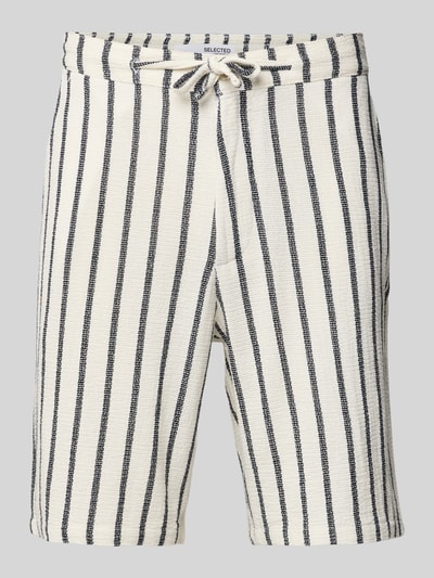 SELECTED HOMME Regular fit bermuda met structuurmotief, model 'BRODY' Offwhite - 2