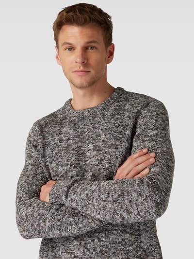 Christian Berg Men Gebreide pullover met ribboorden Antraciet - 3