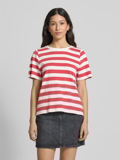 Tom Tailor Regular Fit T-Shirt aus reiner Baumwolle Hellrot 4