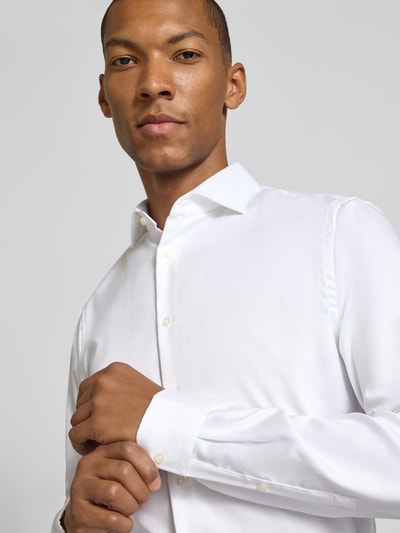 Jake*s Slim Fit Businesshemd mit extra langem Arm Weiss 3