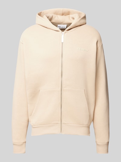 REVIEW Essentials hoodie met ritssluiting en logo  Taupe - 2