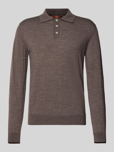 CRUNA Strickpolo mit Kentkragen Taupe 2