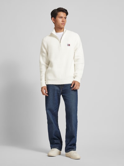 Tommy Jeans Gebreide pullover met opstaande kraag Offwhite - 1