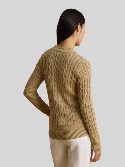 Lauren Ralph Lauren Sweter o kroju regular fit z mieszanki bawełny z wyhaftowanym logo Jasnobrązowy 5