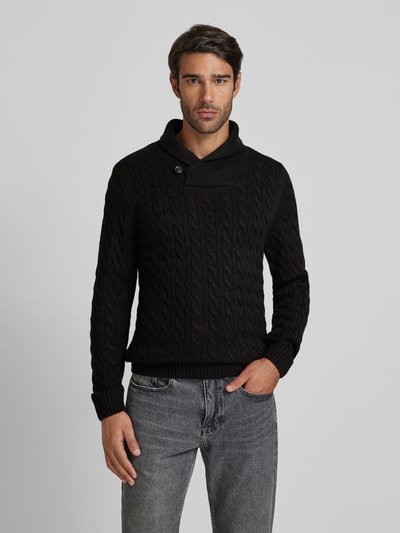 Jack & Jones Premium Gebreide pullover met opstaande kraag, model 'CRASH' Zwart - 4