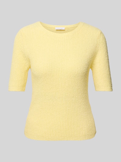 Rich & Royal Sweter z dzianiny z rękawem o dł. 1/2 Jasnożółty 2