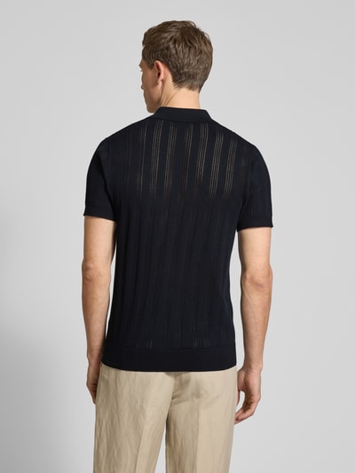 Strellson Slim Fit Poloshirt mit Lochmuster Modell 'Keeth' Black 5