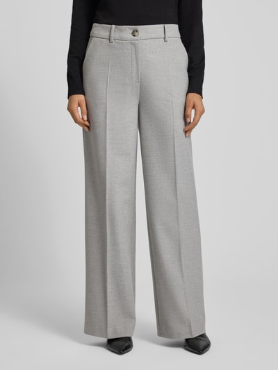 More & More Stoffen broek met bandplooien Lichtgrijs - 4