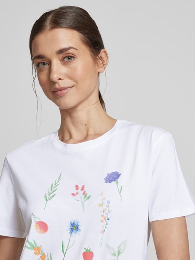 Jake*s Casual T-Shirt mit Motiv-Prints Weiss 3