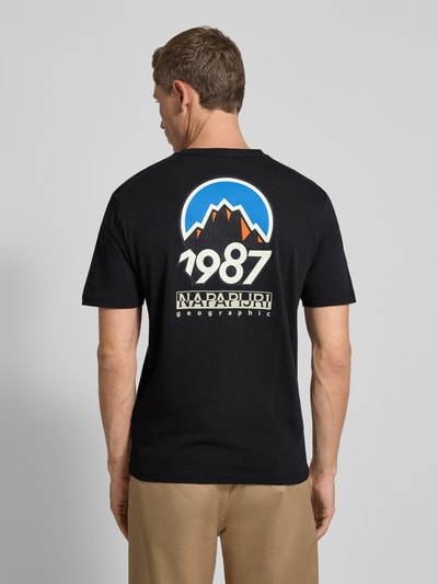 Napapijri T-Shirt mit Label-Print Modell 'MONTEPIANA' Black 5