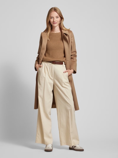 Weekend Max Mara Sweter z dzianiny z okrągłym dekoltem model ‘XENO’ Camel 1