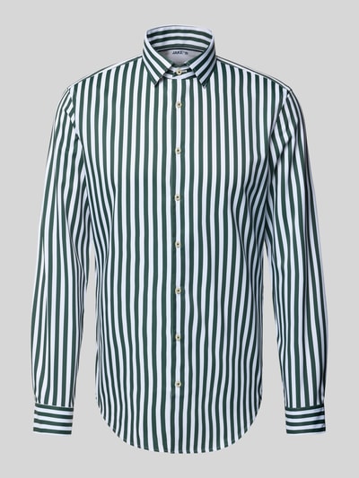 Jake*s Slim Fit Business-Hemd mit Kentkragen Dunkelgruen 2