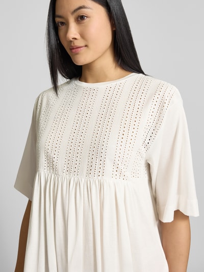 Weekend Max Mara Knielanges Kleid mit Lochstickerei Modell 'MORETTO' Weiss 3