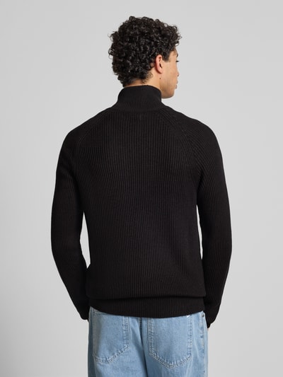 Jack & Jones Kardigan ze stójką i zamkiem błyskawicznym model ‘PANNEL’ Czarny 5