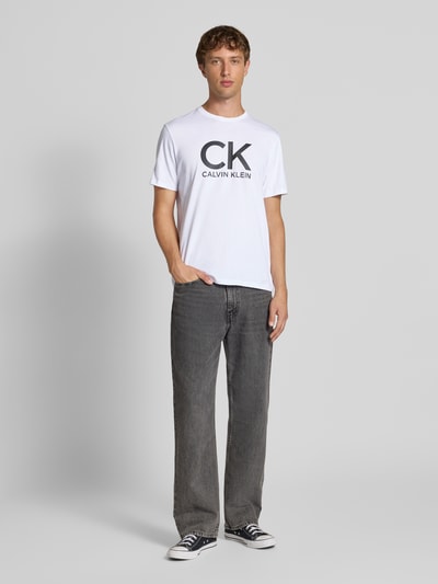 Calvin Klein Jeans T-shirt met labelprint Wit - 1