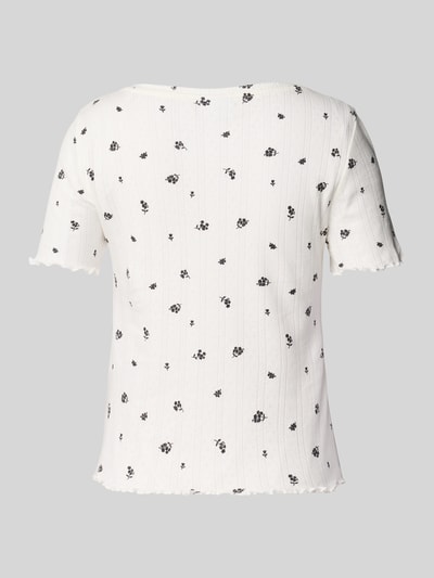 Jake*s Casual Pyjama-Oberteil mit Rundhalsausschnitt und Wellensaum Offwhite 3