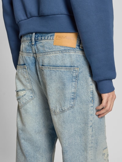 REVIEW Baggy fit jeans in een destroyed-look Lichtblauw - 3