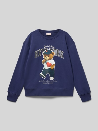 Only Regular fit sweatshirt van biologische katoenmix, model 'GLINDA' Blauw - 1