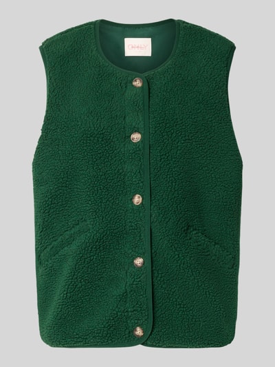 ONLY Kamizelka w stylu teddy w kroju regular fit model 'BABY' Ciemnozielony 1