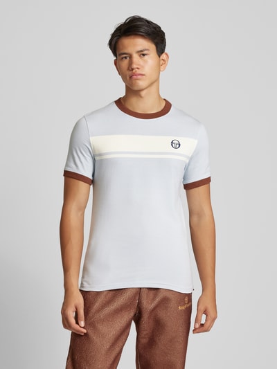 SERGIO TACCHINI T-shirt met logostitching, model 'MASTER' Lichtblauw - 4