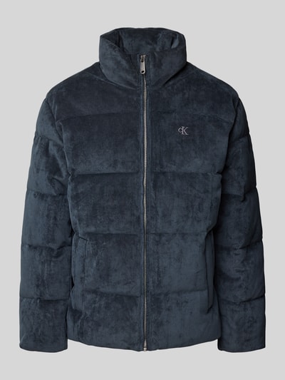 Calvin Klein Jeans Puffer Jacket aus Cord mit Stehkragen und Label-Stitching Rauchblau 2