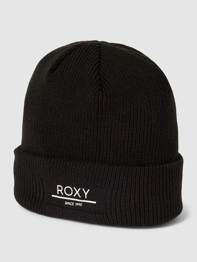 Roxy Czapka beanie z naszywką z logo model ‘FOLKER’ Czarny 1