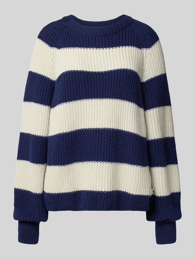 Armedangels Loose Fit Strickpullover aus Woll-Baumwoll-Mix Modell 'KAAGI STRIPES' Marine 2