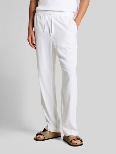 Tom Tailor Denim Regular Fit Hose aus Viskose-Leinen-Mix Weiss 4