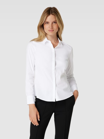 s.Oliver BLACK LABEL Overhemdblouse met blinde knoopsluiting Wit - 4