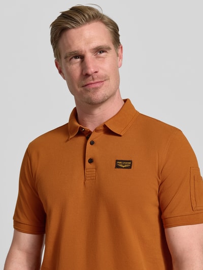 PME Legend koszulka polo o kroju slim fit z naszywką z logo Pomarańczowy 3