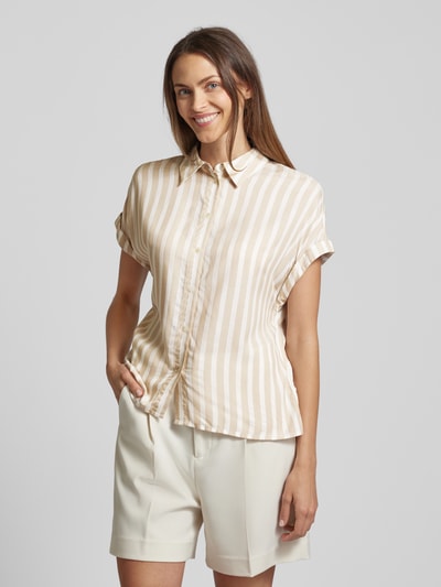 Tom Tailor Overhemdblouse van viscose met streepmotief Beige - 4