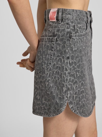 OH APRIL Minirock im 5-Pocket-Design Modell 'Milo' Mittelgrau 3