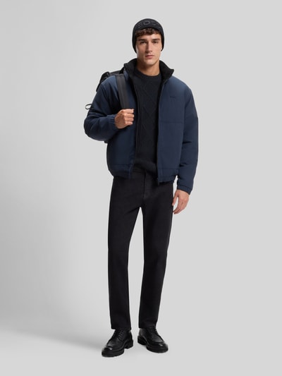 BOSS Orange Pullover aus Schurwolle mit Zopfstruktur Marine 1