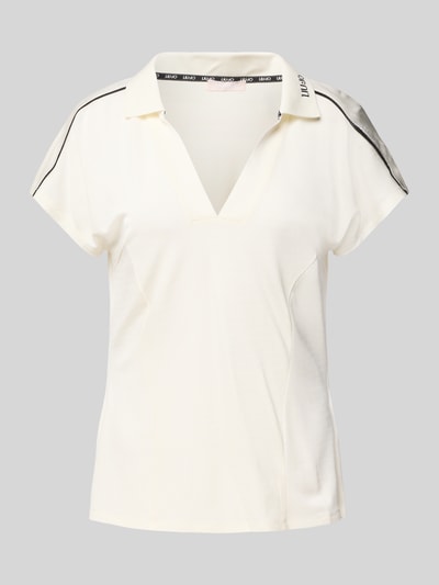 Liu Jo Sport Regular Fit Poloshirt mit Label-Schriftzug Offwhite 2