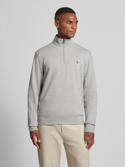 Polo Ralph Lauren Sweatshirt mit Label-Stitching Mittelgrau Melange 4