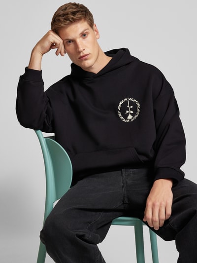 Vertere Hoodie met labelprint, model 'PRODUCT OF BERLIN' Zwart - 3