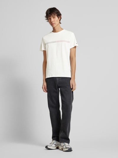 Tommy Jeans T-Shirt mit Label-Print Offwhite 1