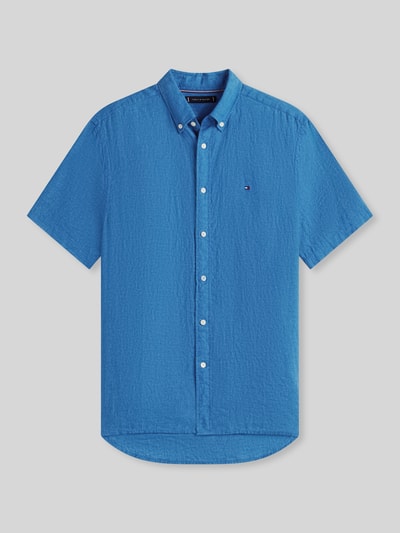 Tommy Hilfiger regular fit overhemd met korte mouwen van puur linnen Jeansblauw - 2