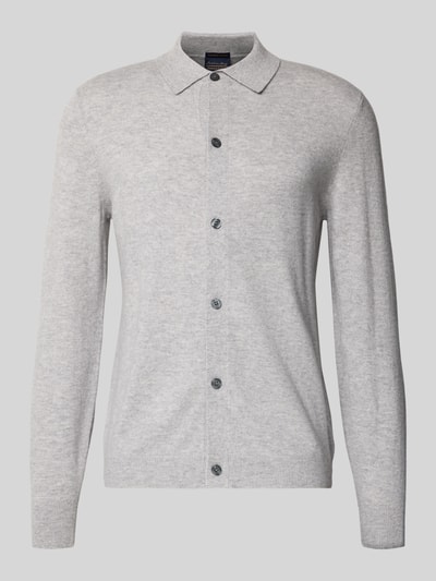Christian Berg Men Strickjacke aus Baumwoll-Kaschmir-Mix Hellgrau Melange 2