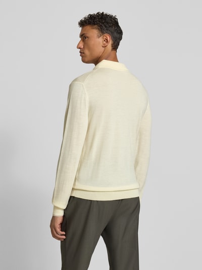 CRUNA Gebreide polo met kentkraag Offwhite - 5