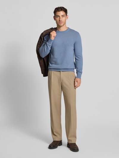 Marc O'Polo Regular Fit Strickpullover aus Baumwoll-Schurwoll-Mix Hellblau 1