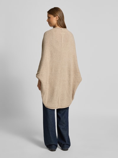 OPUS Poncho mit gerippten Abschlüssen Modell 'Amaryllis' Beige 5