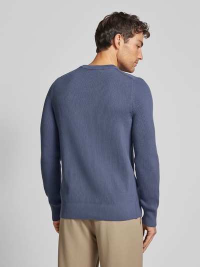 JAKE*S STUDIO MEN Strickpullover mit Rundhalsausschnitt Rauchblau 5