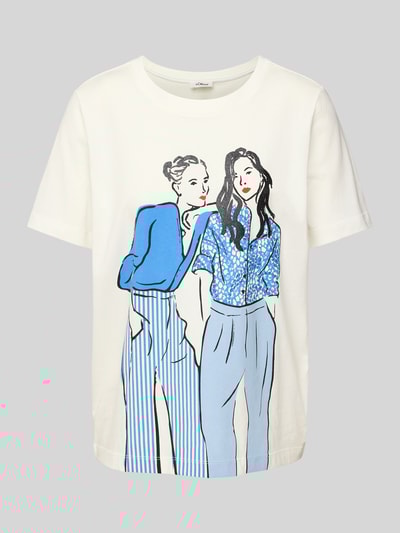 s.Oliver RED LABEL Relaxed Fit T-Shirt aus reiner Baumwolle Weiss 2