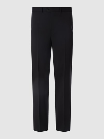 Eduard Dressler Shaped fit pantalon van scheerwol, model 'Janis'  Zwart - 1