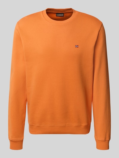 Napapijri Sweatshirt mit Rundhalsausschnitt und Label-Stitching Orange 2
