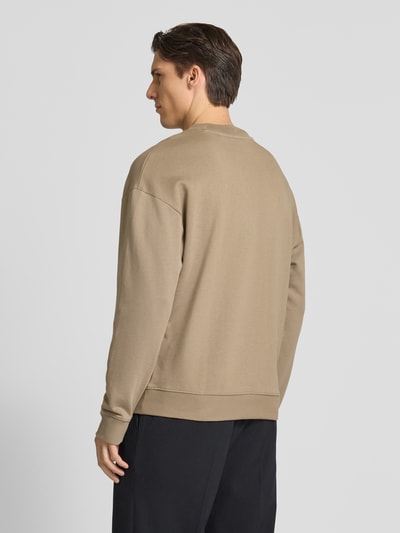 HUGO Sweatshirt mit Label-Print Modell 'Dapocrew' Taupe 5